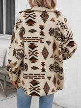 Load image into Gallery viewer, Geometric Button Up Dropped Shoulder Jacket
