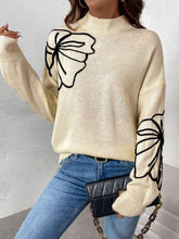 Load image into Gallery viewer, Perfee Mock Neck Dropped Shoulder Long Sleeve Sweater
