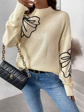 Load image into Gallery viewer, Perfee Mock Neck Dropped Shoulder Long Sleeve Sweater

