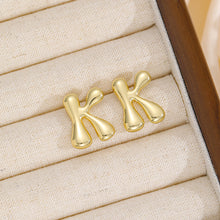 Load image into Gallery viewer, 18K Gold-Plated Bubble Letter Stud Earrings
