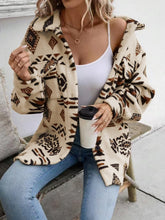 Load image into Gallery viewer, Geometric Button Up Dropped Shoulder Jacket
