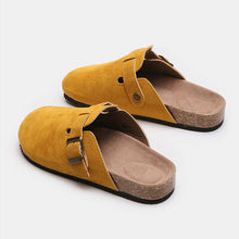 Load image into Gallery viewer, Suede Closed Toe Buckle Slide

