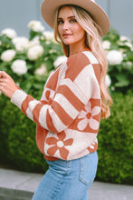 Load image into Gallery viewer, Contrast Round Neck Long Sleeve Sweater
