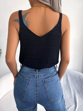 Load image into Gallery viewer, Openwork Scoop Neck Knit Tank Top
