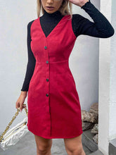 Load image into Gallery viewer, V-Neck Sleeveless Buttoned Dress
